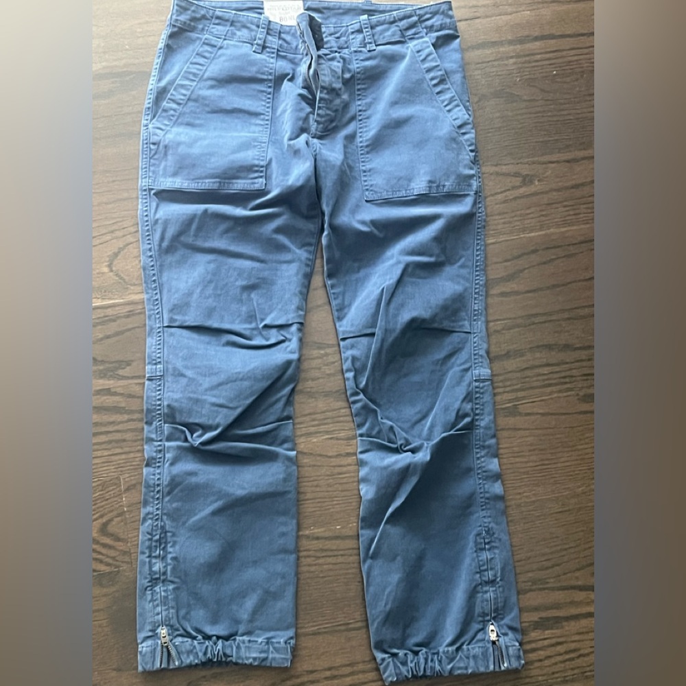 Nili Lotan Blue Cropped Utility Pants, Size 0.